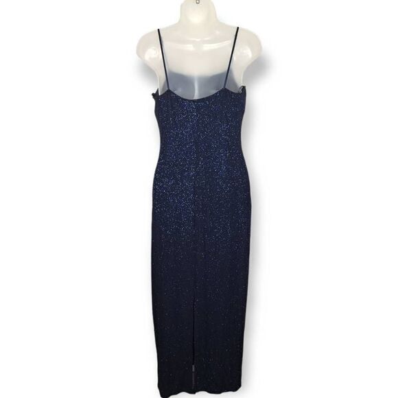 City Triangles Y2K Blue Sparlke Bodycon Maxi Gown size Medium - Picture 2 of 6